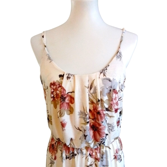 Anthropologie Naif Floral Sleeveless Sundress Spagetti Strap Maxi Dress Size M - Picture 2 of 8